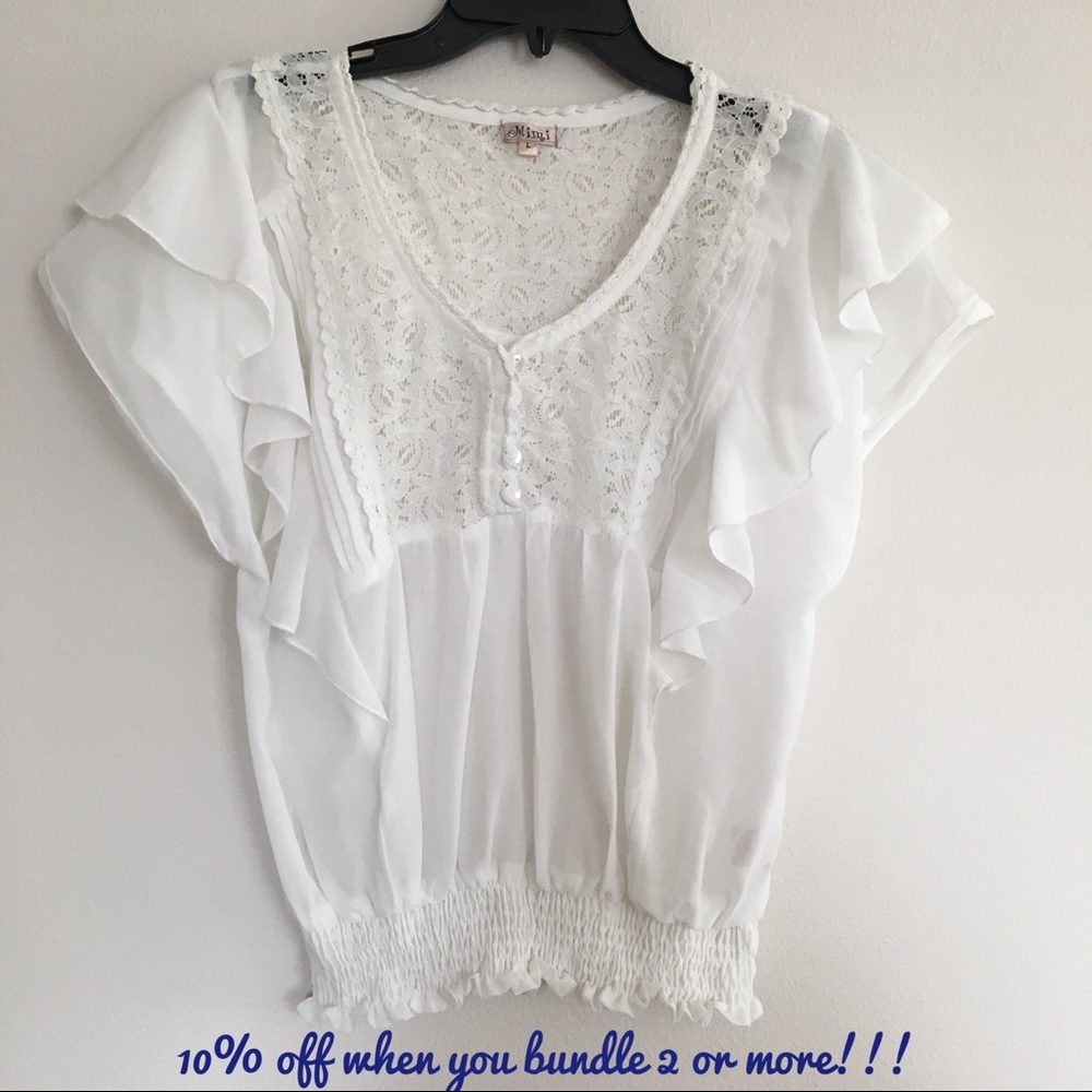 Mimi White Lace Blouse